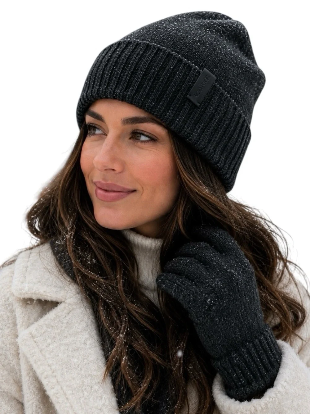 Vince Gift Set Merino Wool Cashmere Touch Tech Beanie Gloves Charcoal NWT Unisex